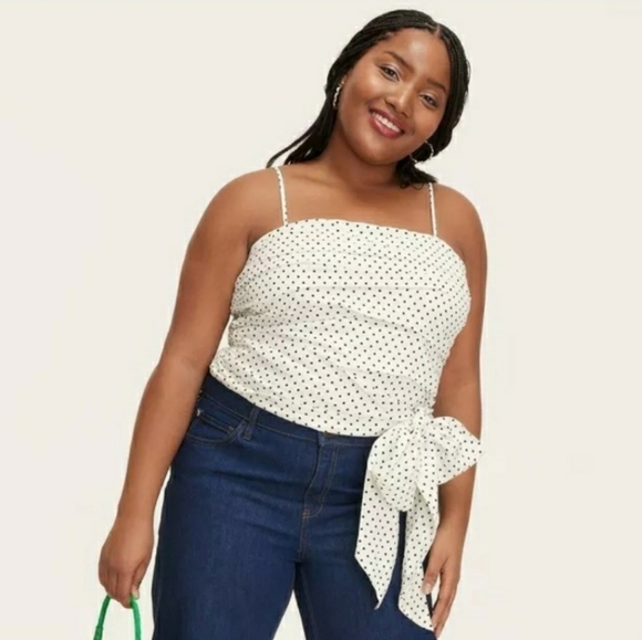 Kate Spade Polka Dot Ruched Tie Tank Top - Picture 3 of 3